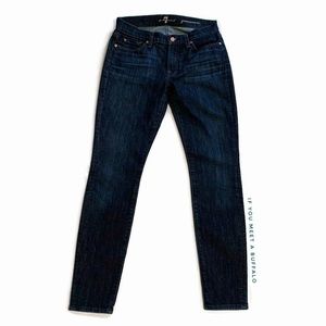 7 For All Mankind 7FAM Women’s 27x30 Gwenevere Skinny Jeans Slim Dark Wash